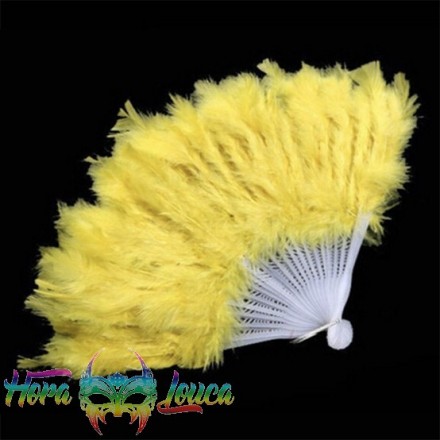 Leque Plumas Amarelo